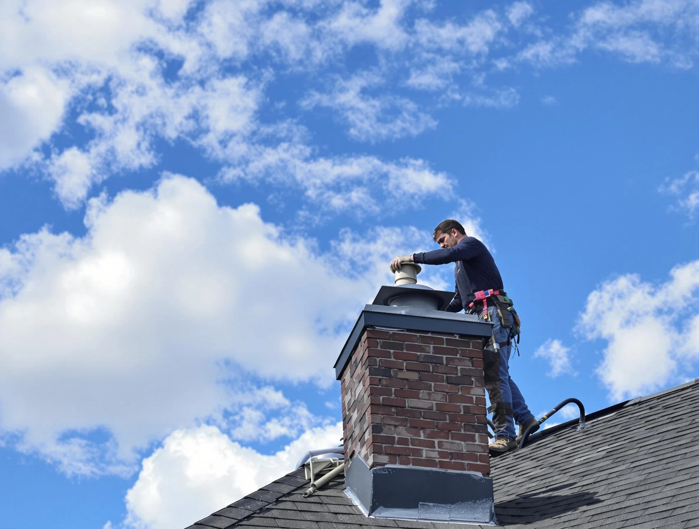 Medford Chimney Sweep installing a sturdy chimney cap in Medford, MA