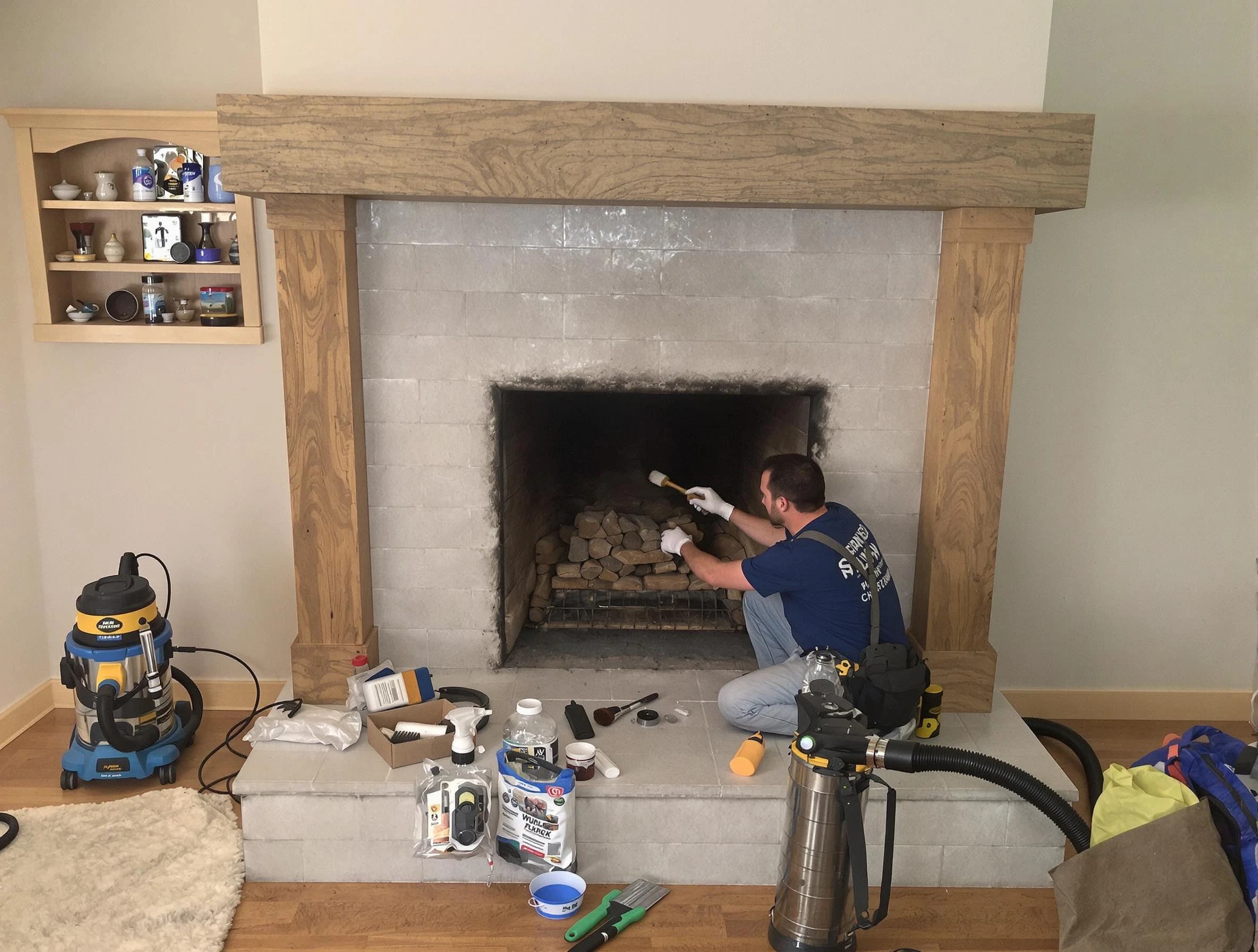 Detailed creosote removal process by Medford Chimney Sweep in Medford, MA