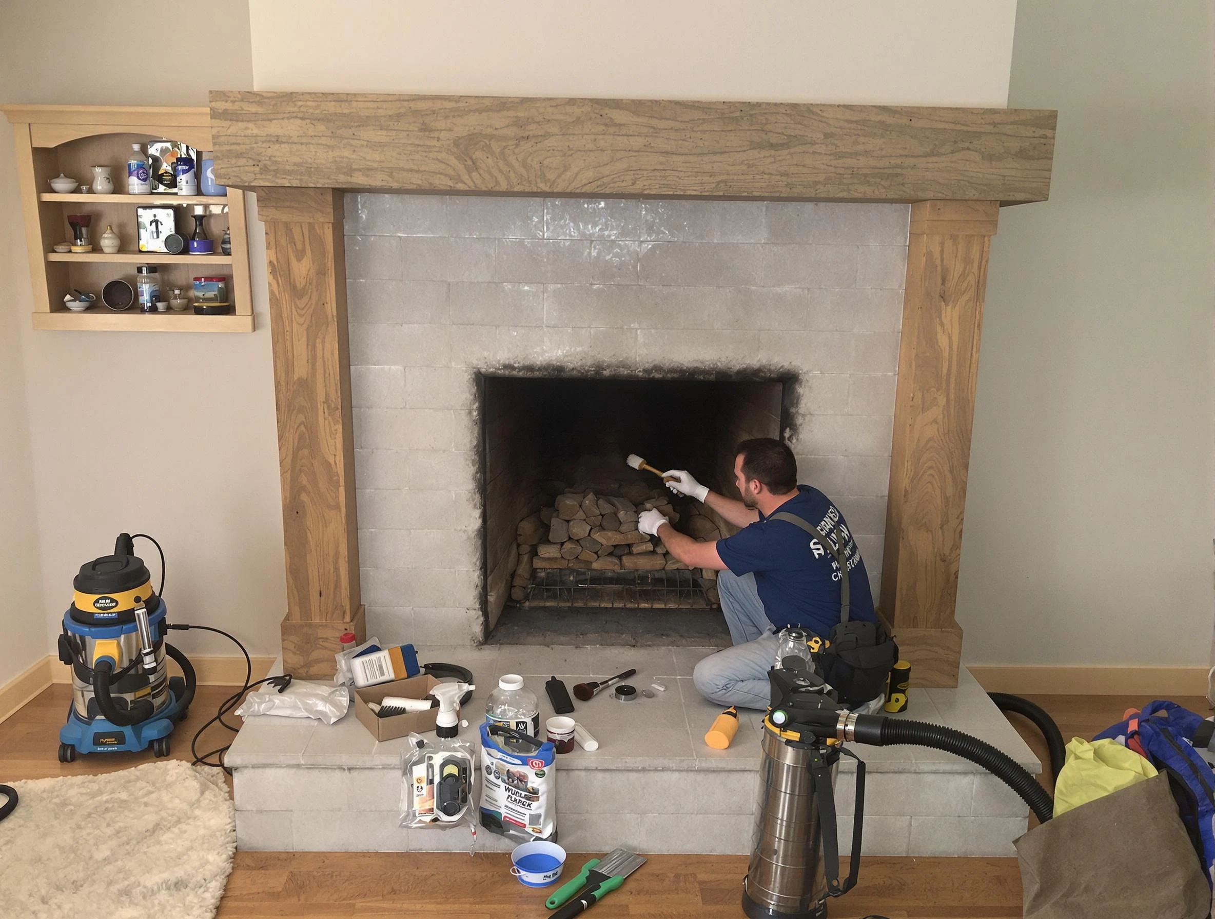 Detailed creosote removal process by Medford Chimney Sweep in Medford, MA